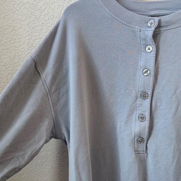 Athleta Henley Crew Neck Sweater Blue size Medium - Picture 5 of 11